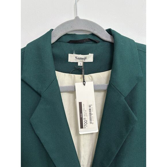 Samuji Long Jacket Blazer Hunter Green Old Money Size 36 (XS/S) ITALY MSRP $700 - Picture 3 of 10